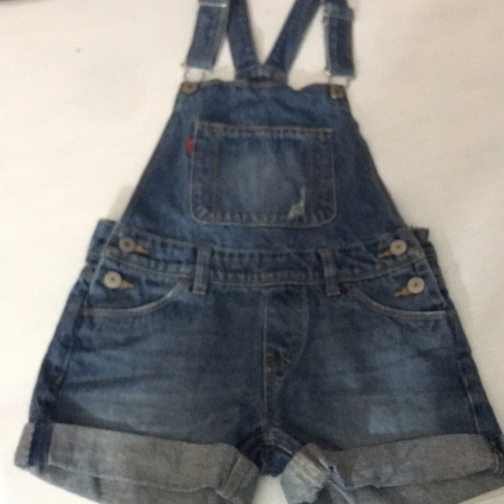 Levi’s Size 10 Girls Denim Shortall Overalls EUC